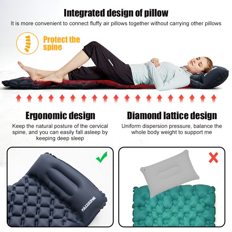 Outdoor Camping Inflatable Mat - Camp Pillow Compressible ulasan dan harga