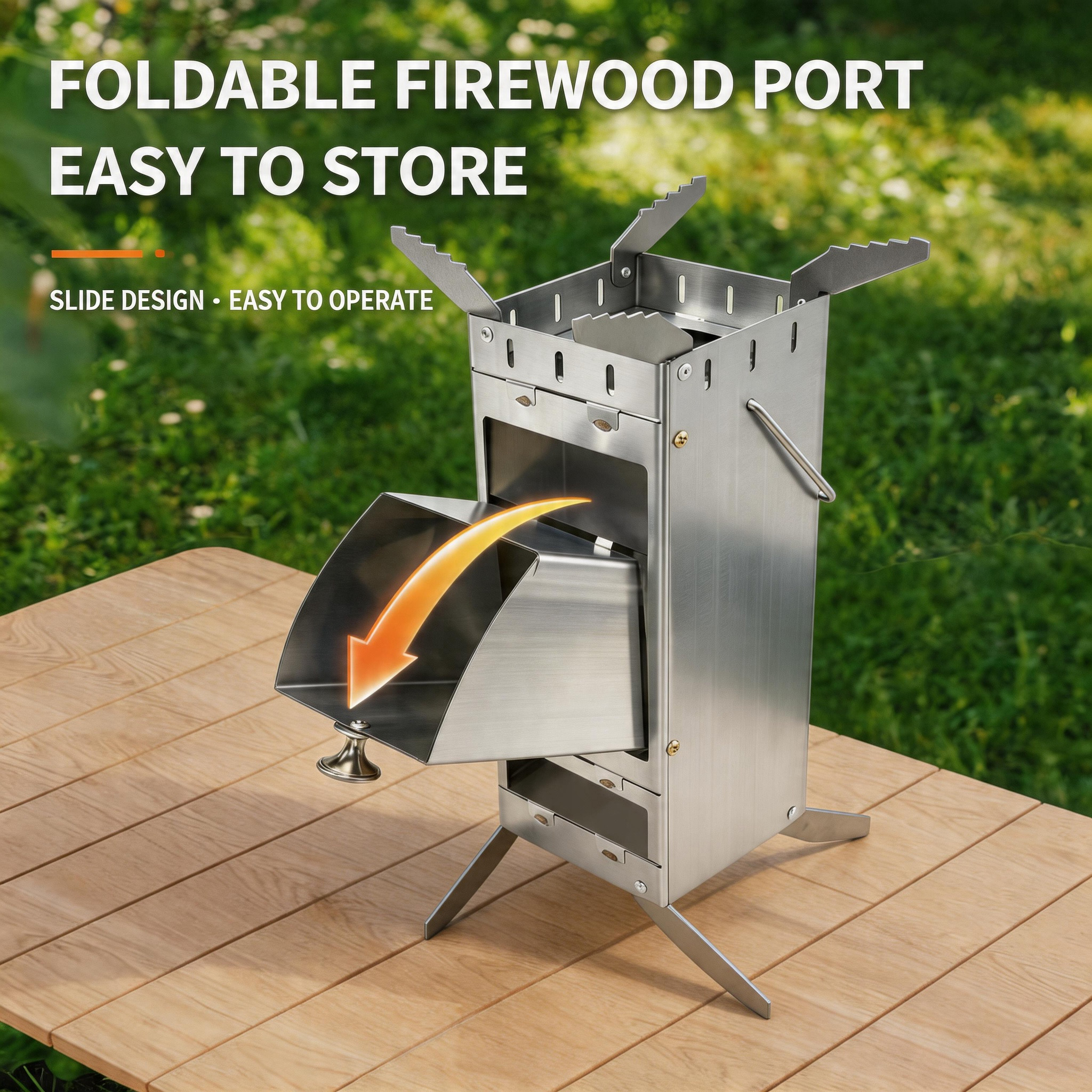 Portable Foldable Rocket Stove - Outdoor Camping Burner ulasan dan harga