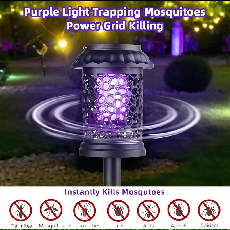 1-4PCS 3 In 1 Solar Powered Mo - Outdoor Camping Bug Zapper ulasan dan harga