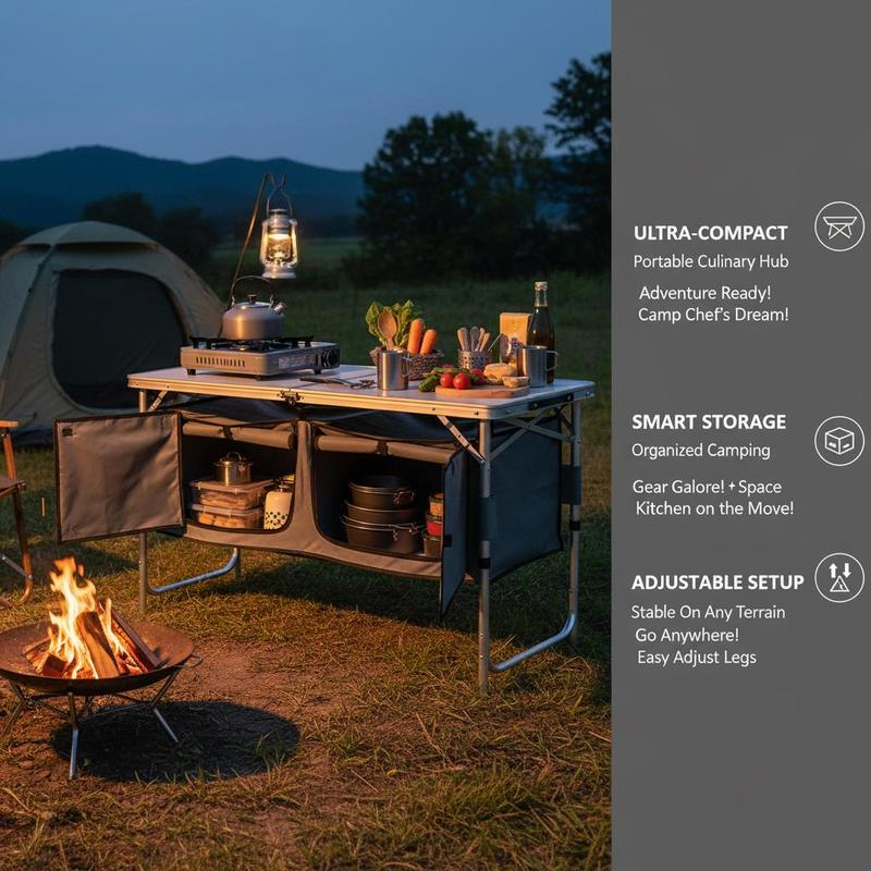 Camping Kitchen Table, Quick s - Outdoor Camping Kitchen Setup ulasan dan harga
