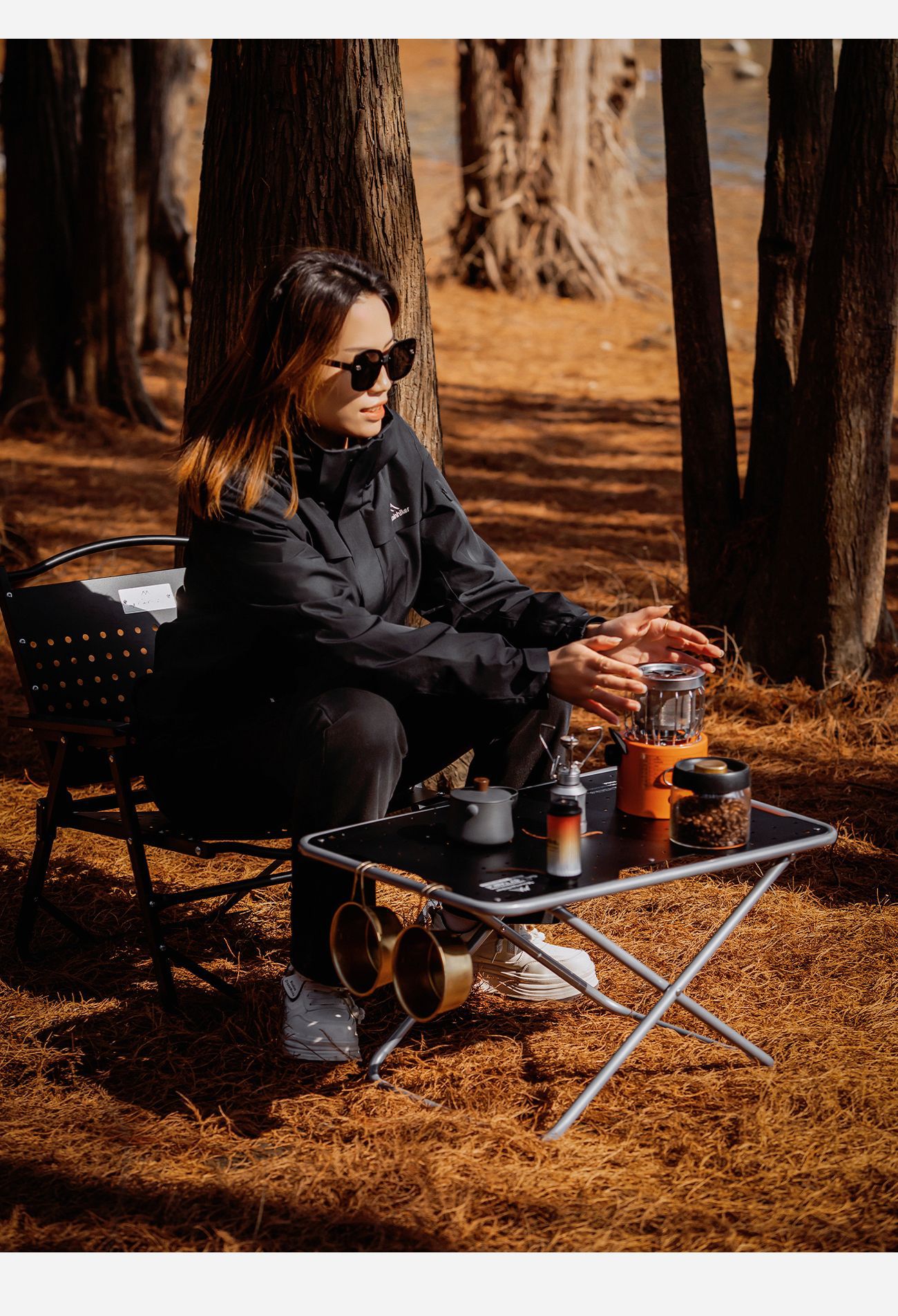 MOUNTAINHIKER Carbon Steel Out - Outdoor Camping Table Foldable ulasan dan harga