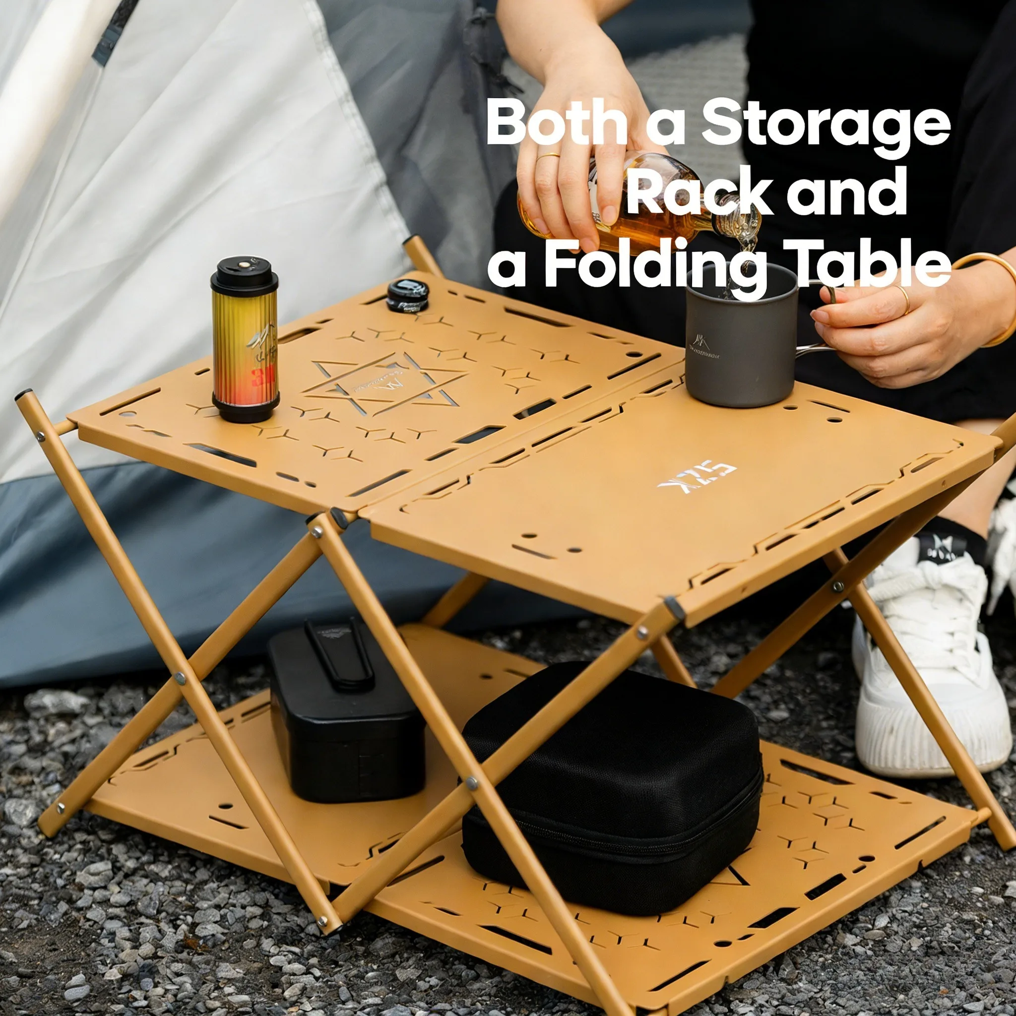 MOUNTAINHIKER Three-tier Rack  - Outdoor Camping Table Foldable ulasan dan harga