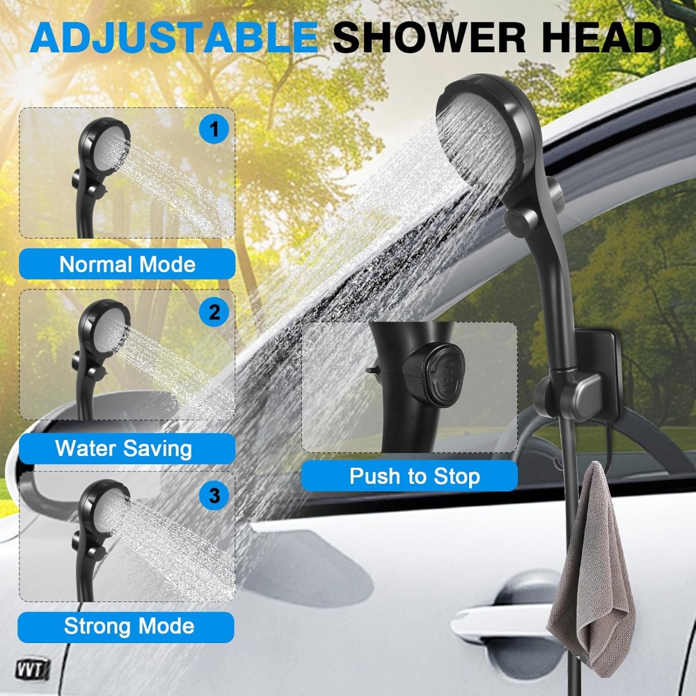 Portable Camping Shower with 5 - Outdoor Camping Shower ulasan dan harga