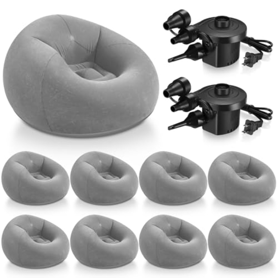 9 Pcs Inflatable Bean Bag Chai - Outdoor Camping Chairs Folding ulasan dan harga