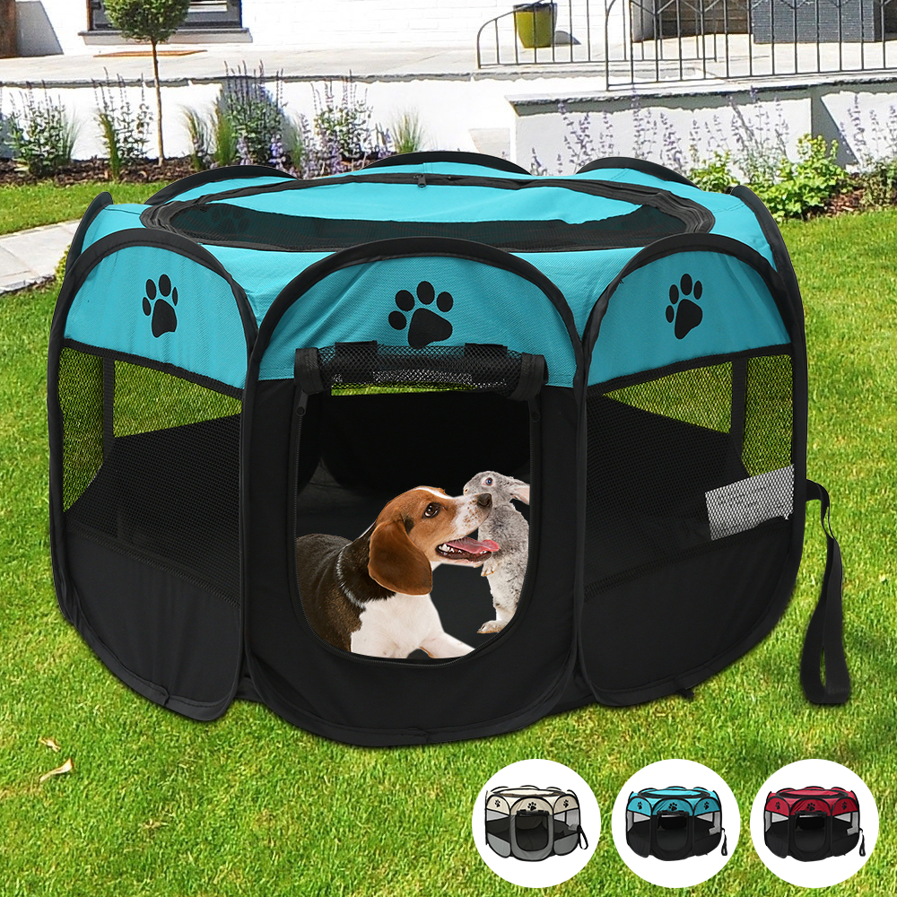 Folding Pet Tent Dog House Cam - Outdoor Camping Dog Fence ulasan dan harga