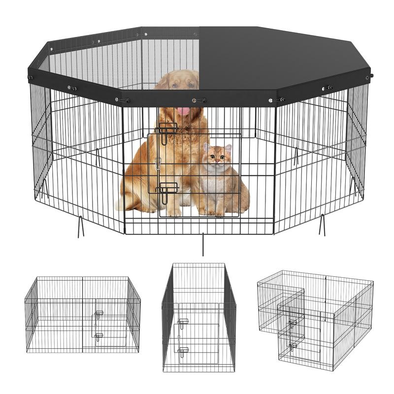 8-Piece Foldable Metal Dog Pen - Outdoor Camping Dog Fence ulasan dan harga