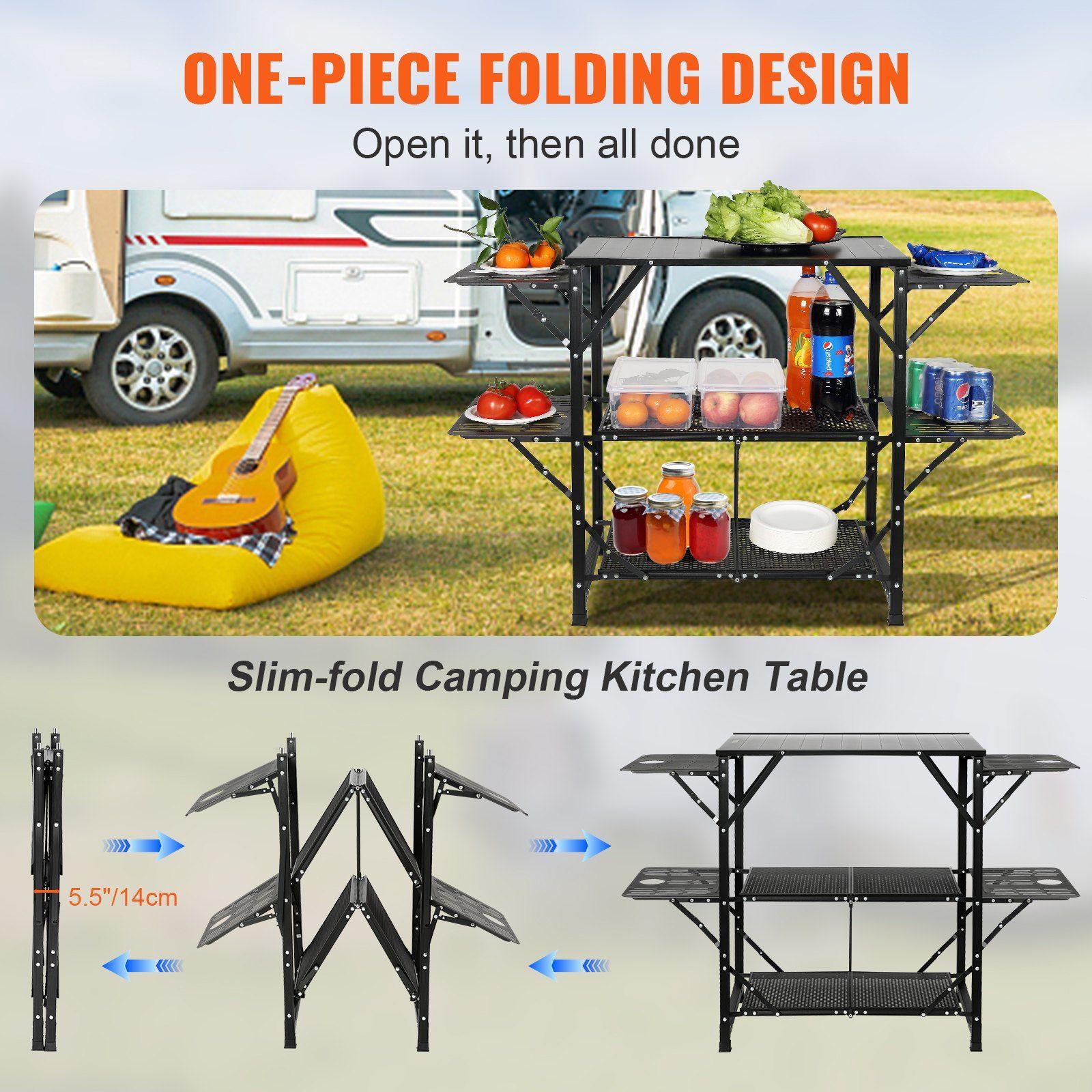 All-in-one 49.6in Aluminum Cam - Outdoor Camping Kitchen Setup ulasan dan harga