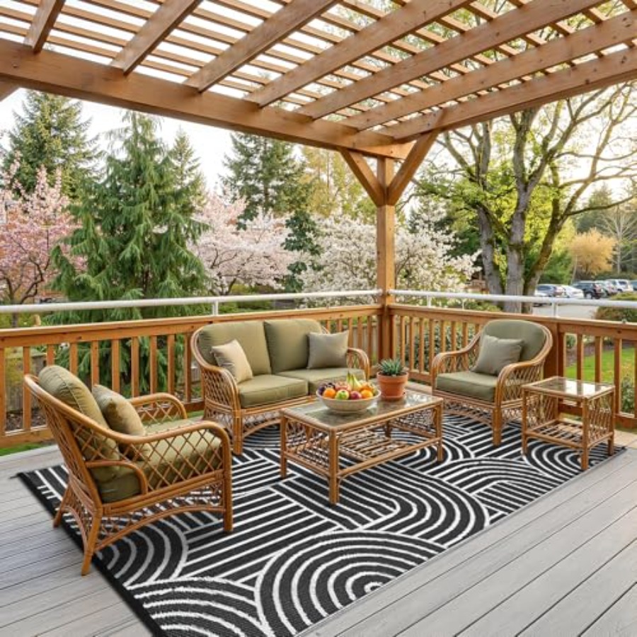 Reversible Rainbow Outdoor Rug - Outdoor Camping Rugs 8X10 ulasan dan harga